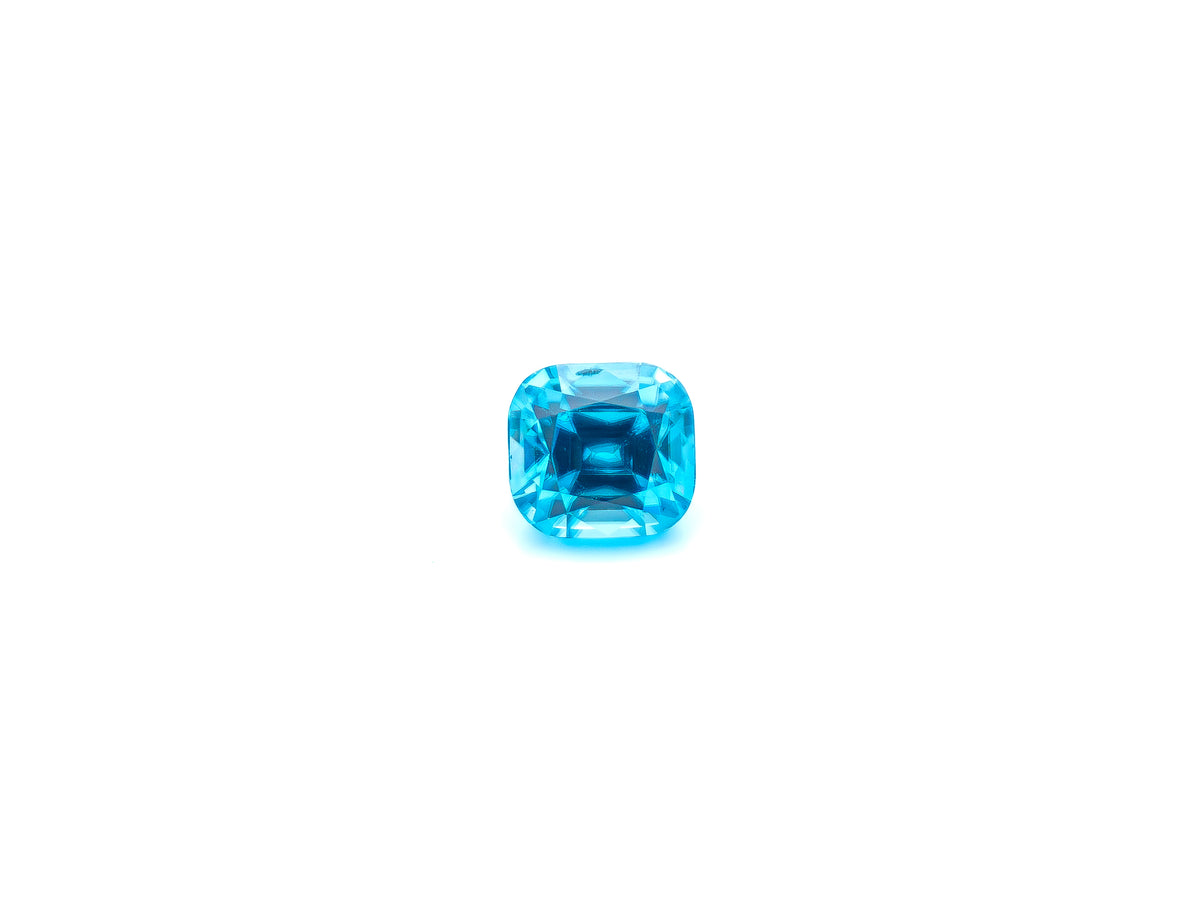 Natural Blue Zircon – 4.08 Carat Cushion Cut | SRL-026
