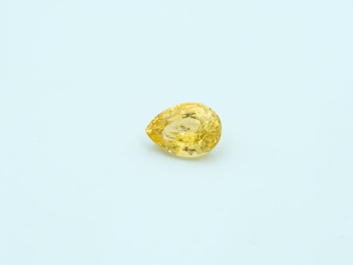 Vivid Yellow Unheated Sapphire – 3.53 Carat Pear Cut | Sri Lanka | SRL-048