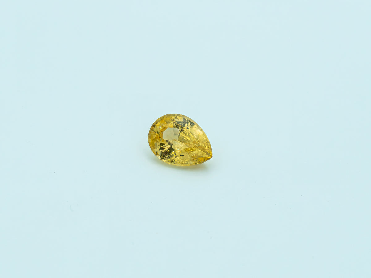 Vivid Yellow Unheated Sapphire – 3.53 Carat Pear Cut | Sri Lanka | SRL-048