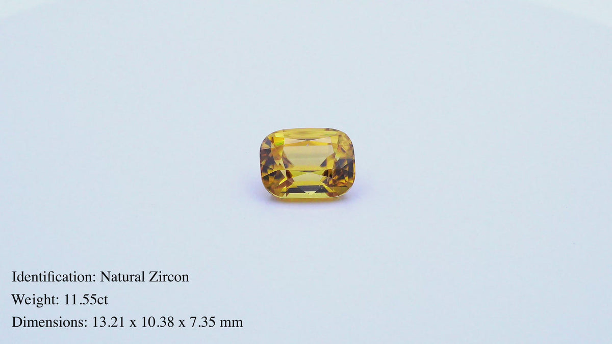 Natural Yellow Zircon – 11.55 Carat Cushion Cut | Sri Lanka | SRL-028